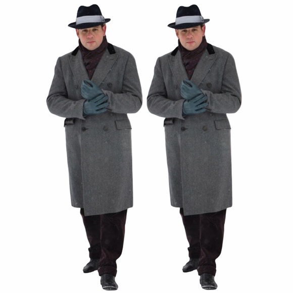 Vintage Other - Vintage: Cricketeer ✦ Herringbone Wool Long Coat ✦ Full Length ✦ Contrast Collar
